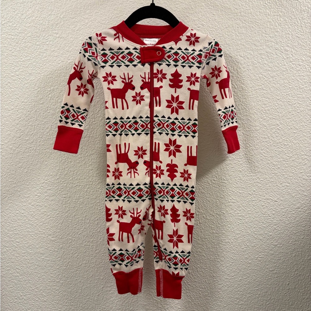 Hanna Andersson Christmas deer pajamas Size 6-12 months